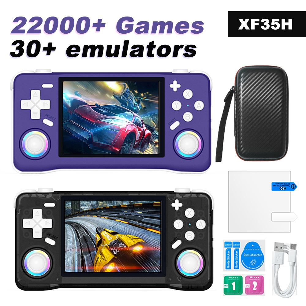 Retro Gaming Hdmi - XF35H Retro-Gaming-Handheld-Konsole im Taschenformat, 3,5-Zoll-Vollbildschirm, RGB-Licht,