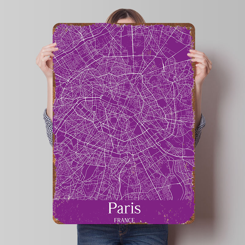 Retro Gaming Paris - Paris Stadtplan Gedrucktes Poster Individualisierte Retro