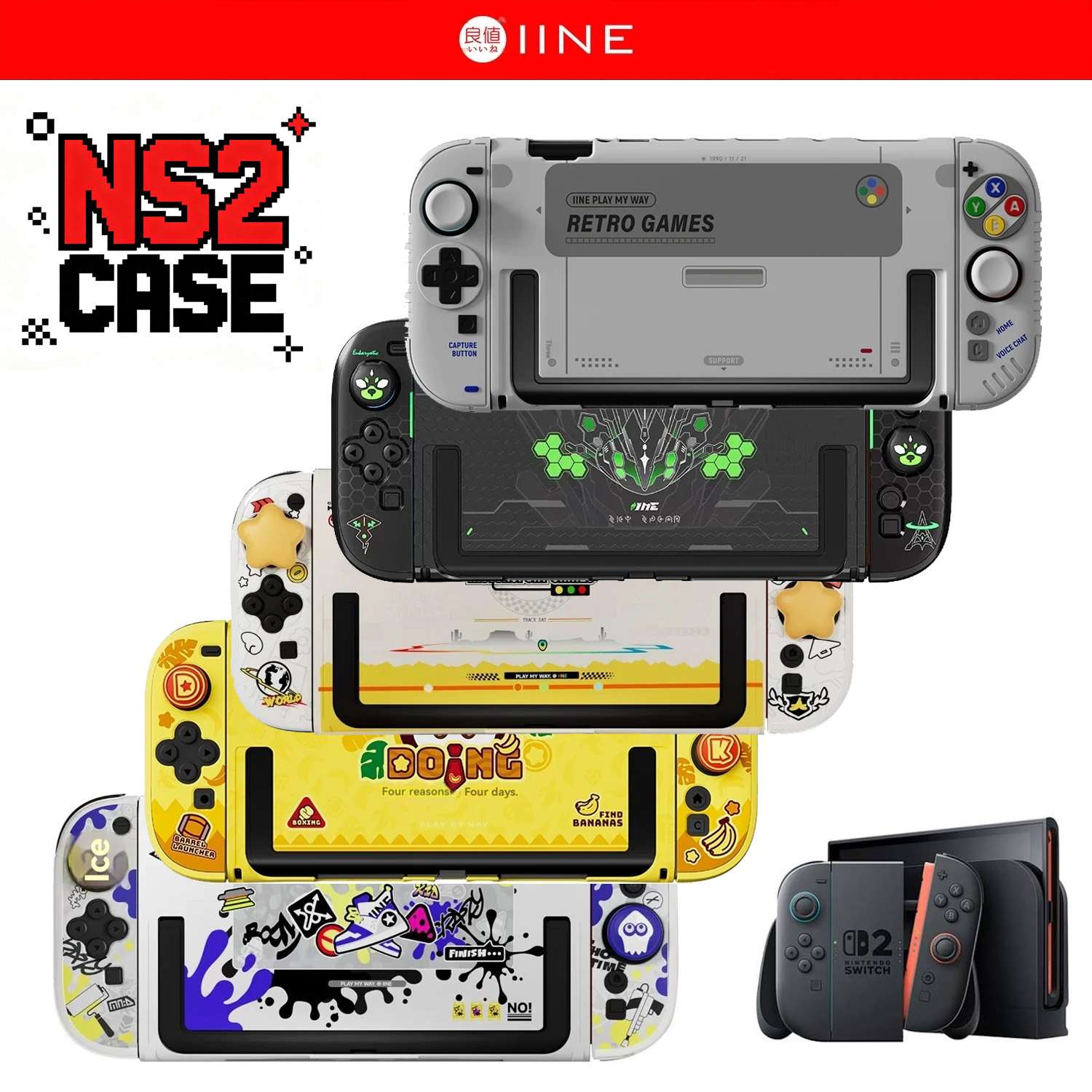 Retro Gaming Nintendo - IINE Retro Case Switch 2 Schutzhülle
