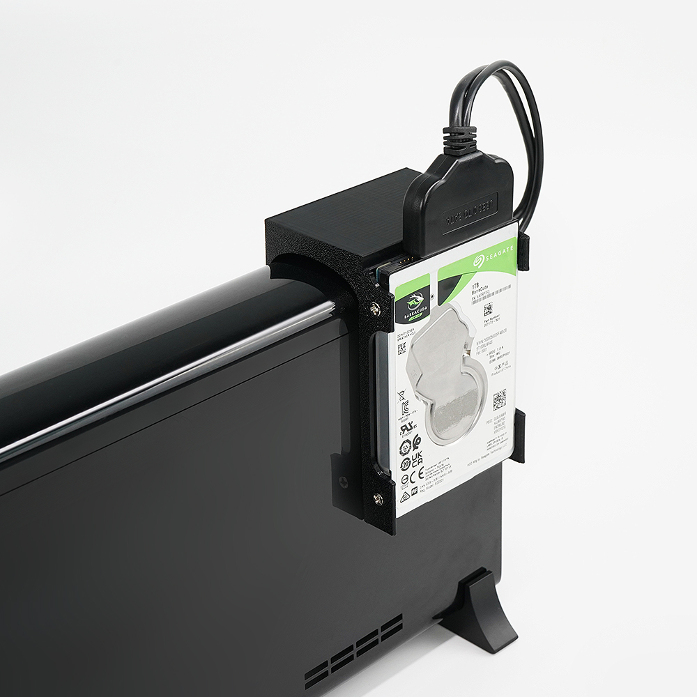 Retro Gaming On Phone - Schwarzer 3D-gedruckter HDD-Festplattenständer, wandmontierbare Designhalterung für