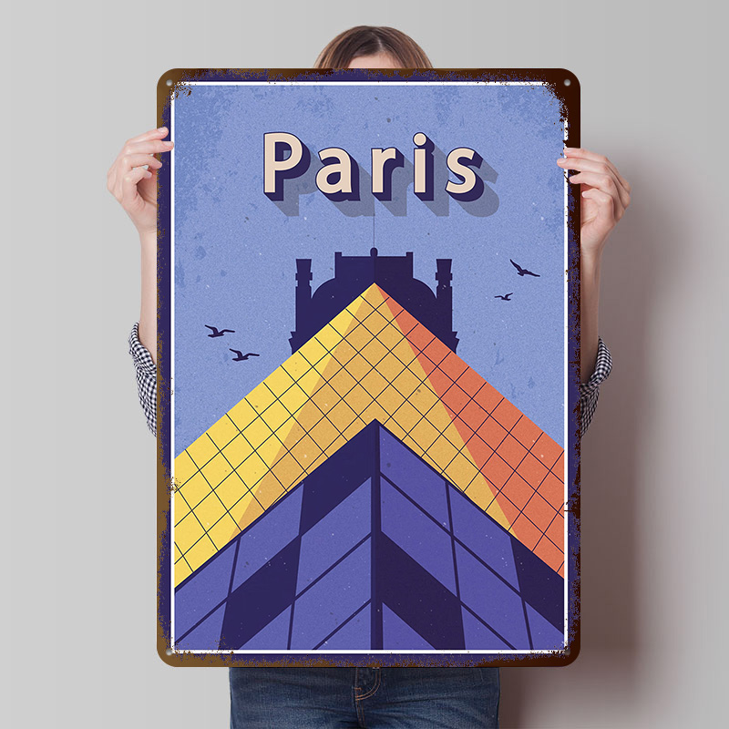 Retro Gaming Paris - Reise nach Paris Metallposter Individuelle Wandkunst
