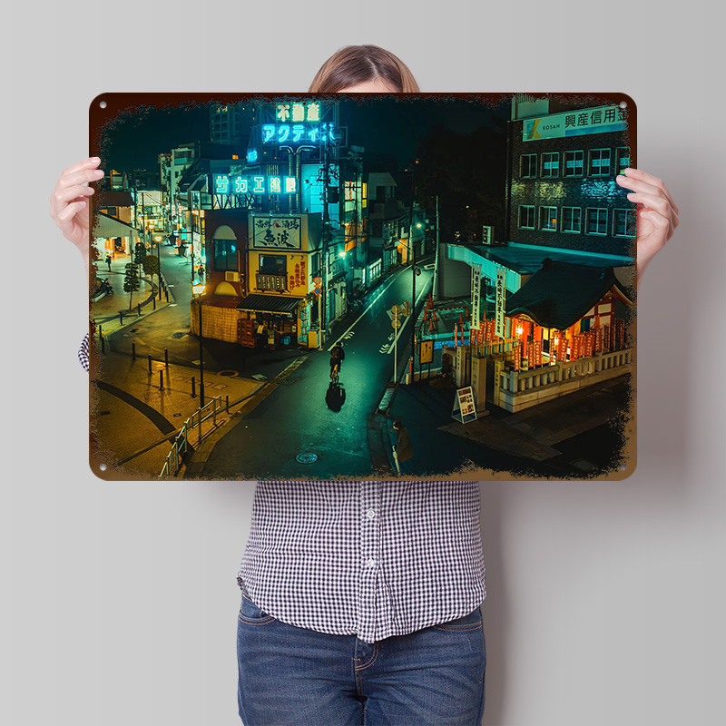 Tokyo Cyberpunk Stadt Metallpo – Retro Gaming Tokyo Bewertung und Preis