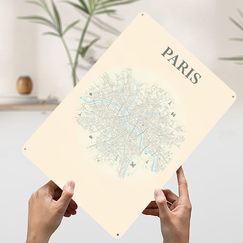 Paris Stadtplan Blechposter –  – Retro Gaming Paris Bewertung und Preis