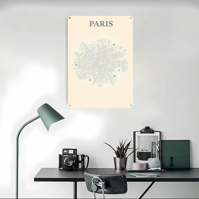 Paris Stadtplan Blechposter –  – Retro Gaming Paris Bewertung und Preis