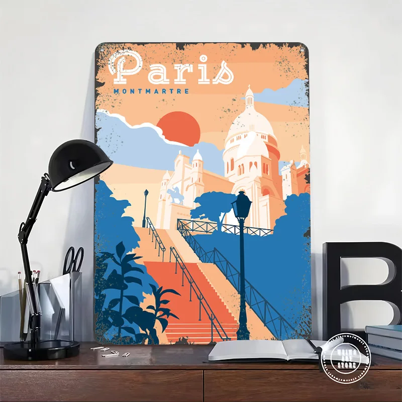 Paris Montmartre Reise-Poster, – Retro Gaming Paris Bewertung und Preis