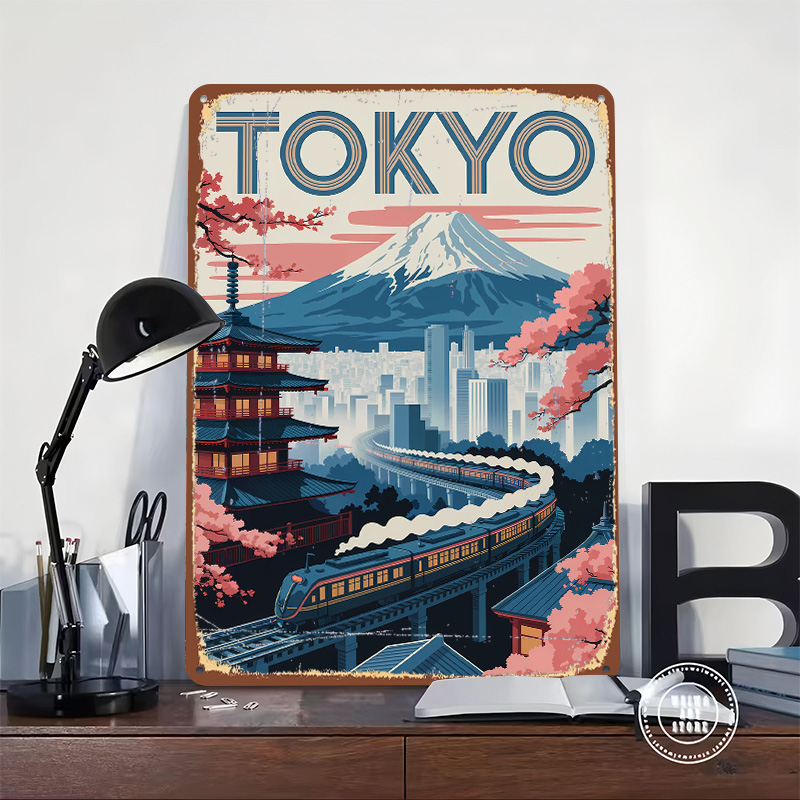 Tokyo Reise-Poster mit Zug und – Retro Gaming Tokyo Bewertung und Preis